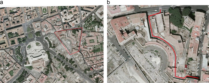 (a and b) Site of Trajan׳s Market within the historical center of Rome; Ancient ...