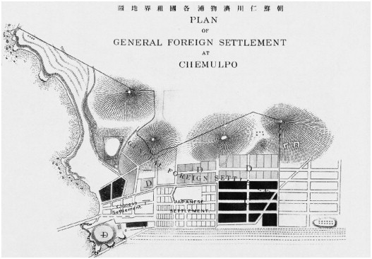 Map of the Chinese Concession in Incheon, 1884.
