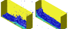 Water column collapse in a 3D domain.